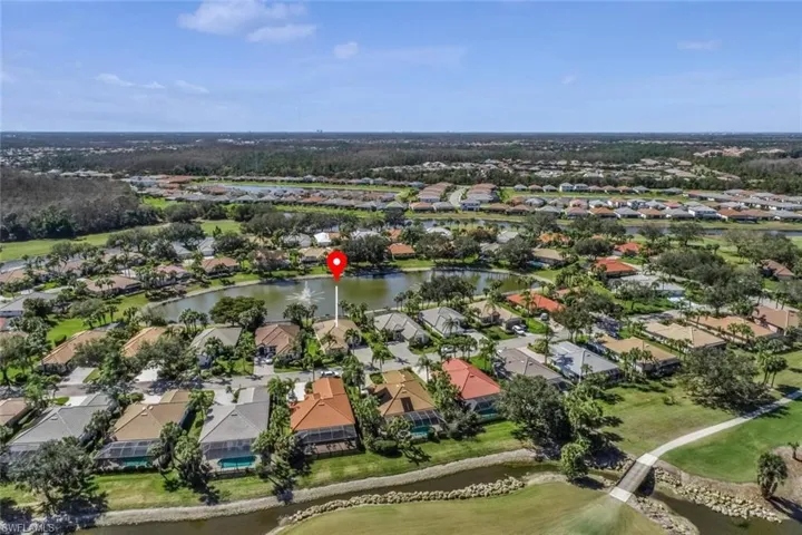 Aerial view of Callaway Greens surrounded by golf course.