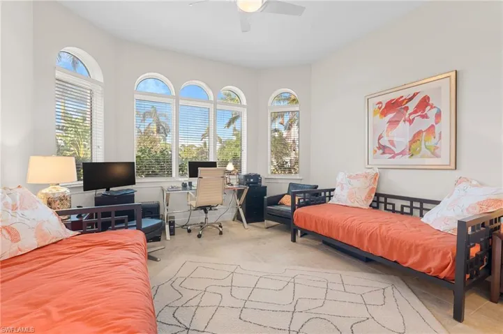 Office featuring ceiling fan