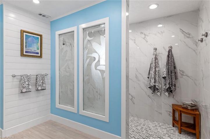 Gorgeous Master Bath with Etched Glass and HUGE Walk-In Shower
