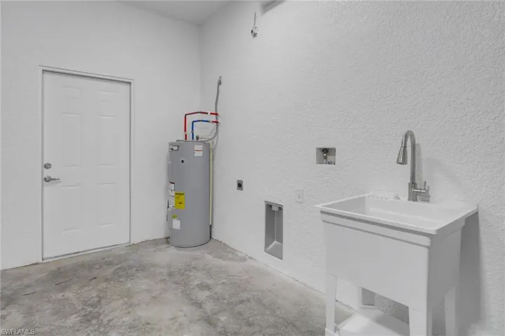 Utility room with water heater