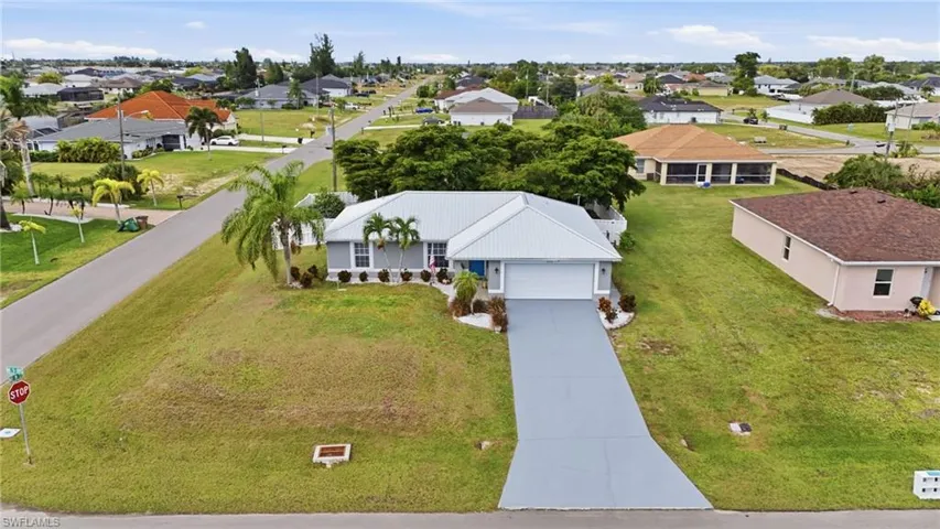 Aerial view of residential area