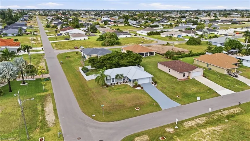 Aerial perspective of suburban area
