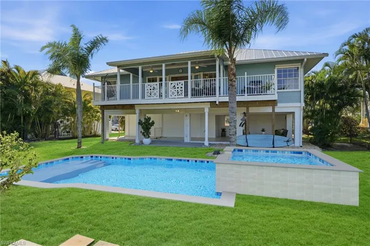 Room for a pool - virtual staged pool overlooking the water
