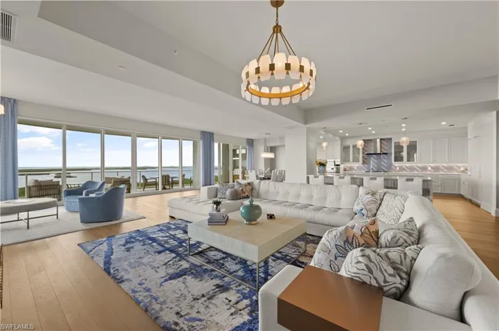 The open living space draws your eye to the beautiful views beyond.