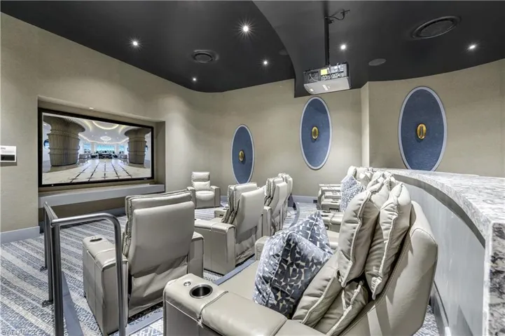 Enjoy your favorite film or television show in the building's theater room.
