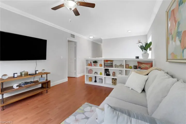 Bright Living Area with built in bookcase on 2nd floor