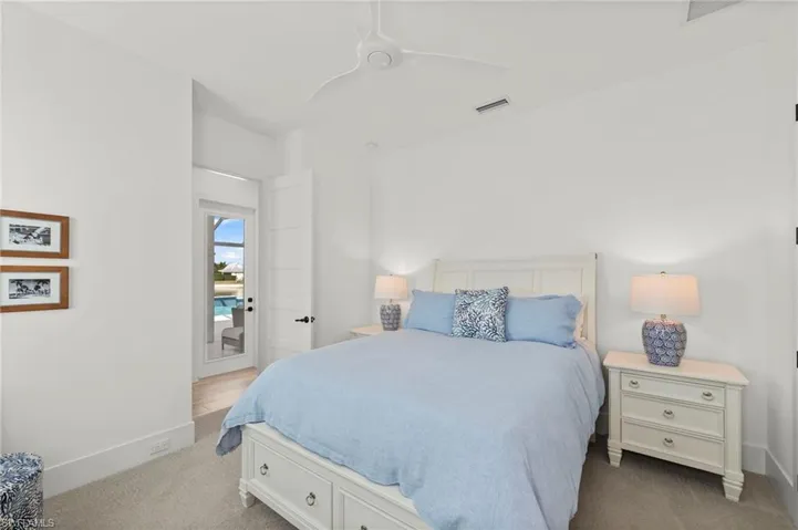Carpeted bedroom with baseboards and ceiling fan New CEILING FAN (November 2018)