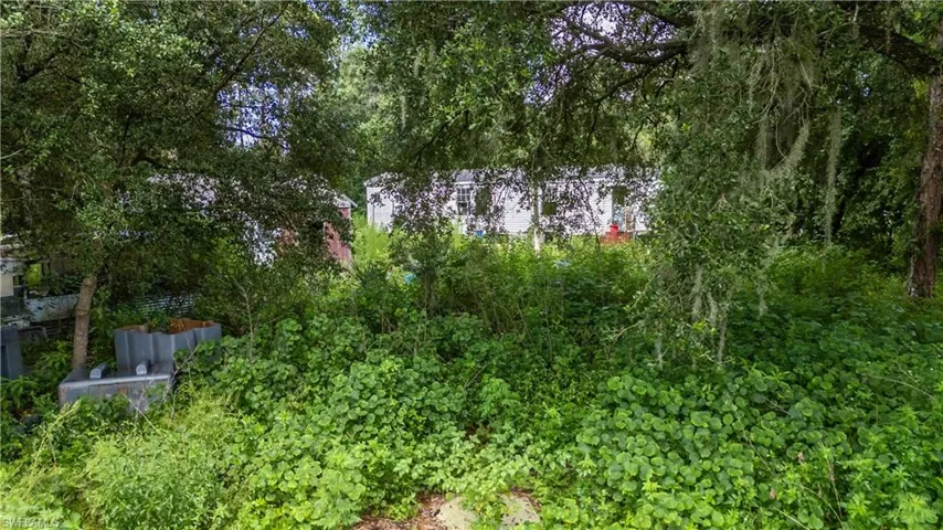 View of yard with a wooded view