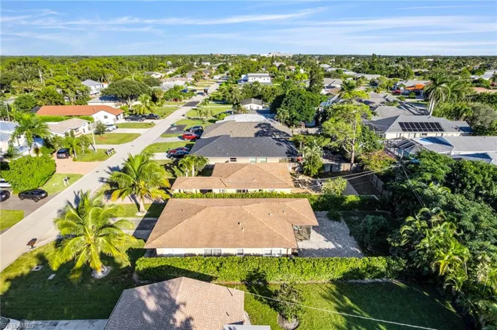 Aerial view of residential area