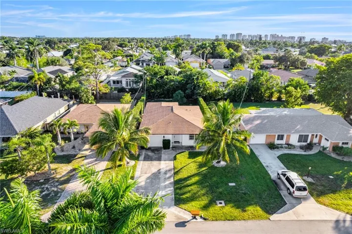 Aerial perspective of suburban area