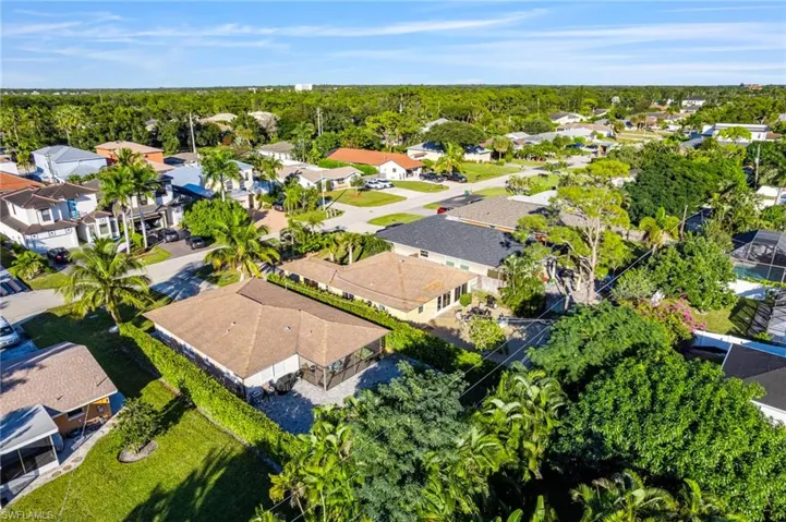 Aerial perspective of suburban area