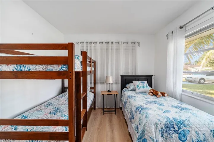 Bedroom with light wood-type flooring