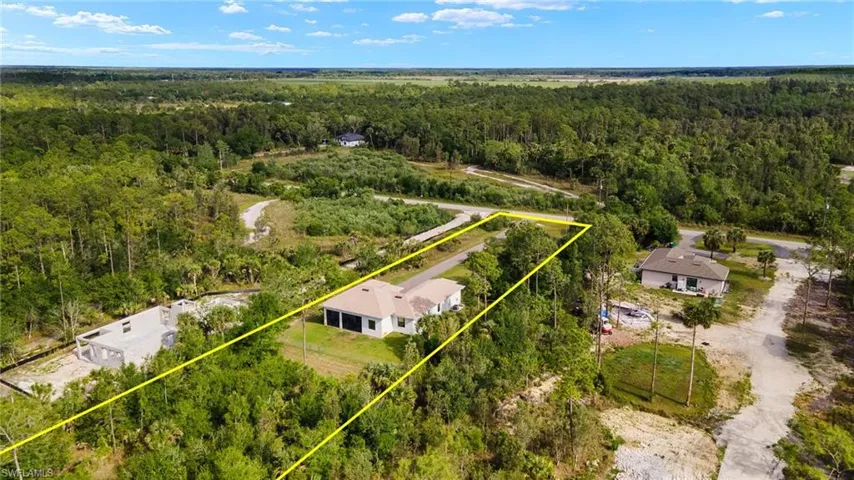 Aerial view featuring a view of trees