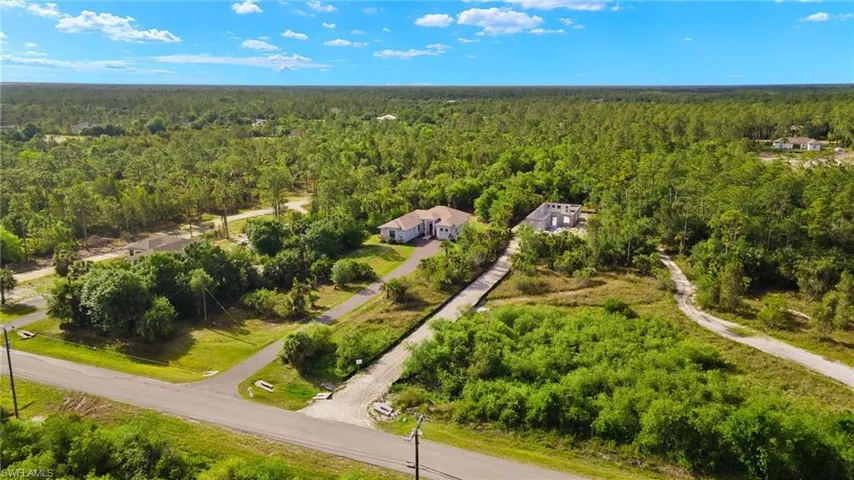 Aerial view with a forest view