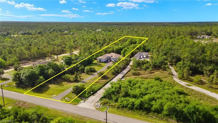 Birds eye view of property featuring a view of trees