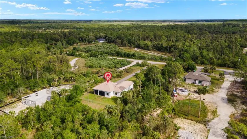 Aerial view with a forest view