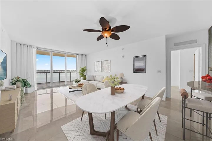 Staged dining area