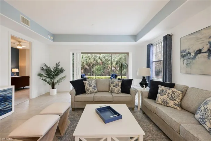 Living room with ceiling fan