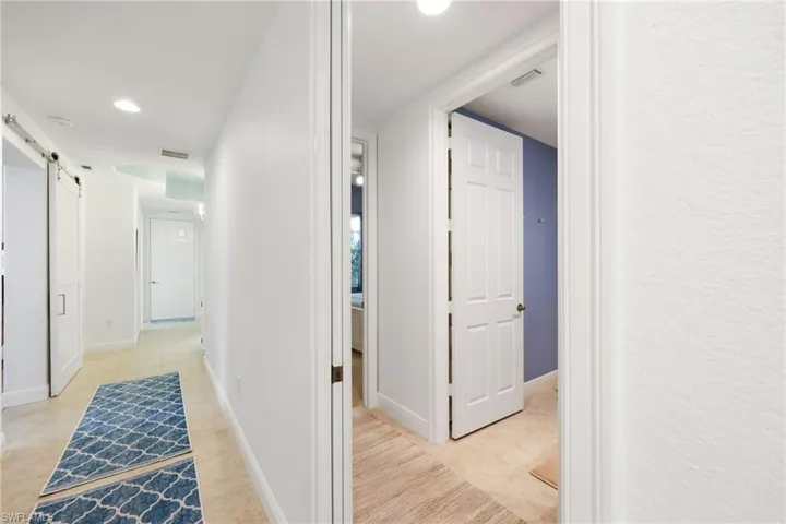 Corridor with a barn door