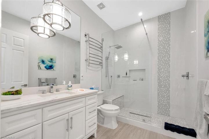Guest Bathroom with custom walk in tile shower