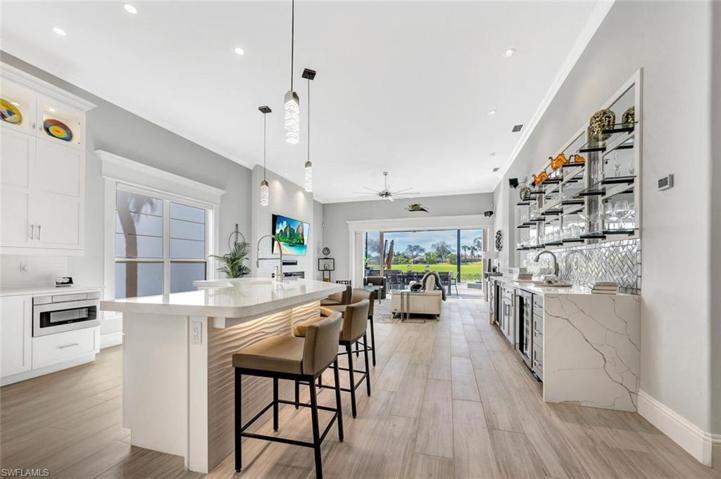 Custom Kitchen with Tiles floors through out the house.