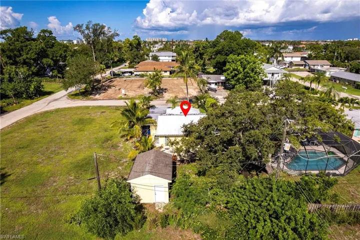 Aerial view of residential area