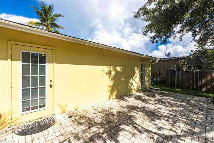 View of home's exterior featuring a patio and stucco siding