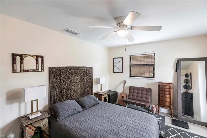 Bedroom with a ceiling fan
