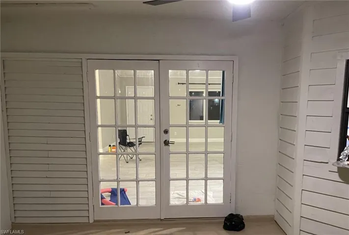 Doorway to outside featuring french doors