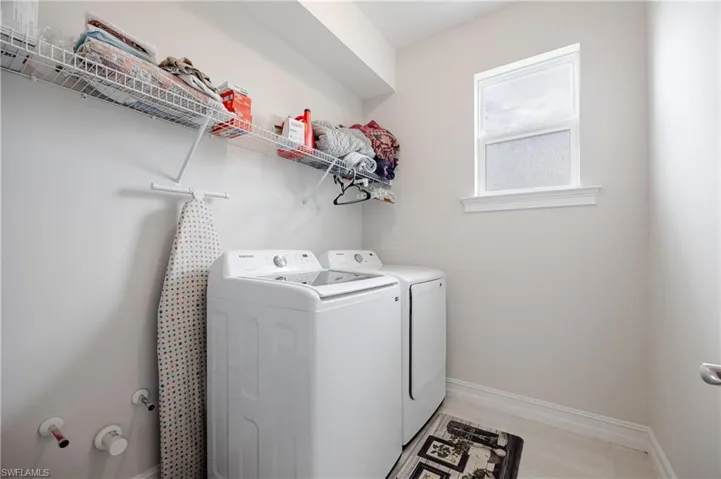 Laundry room featuring separate washer and dryer
