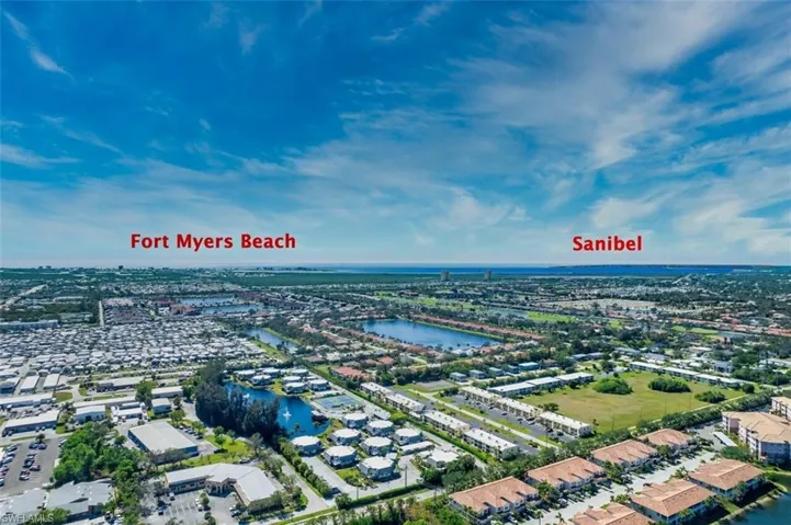 Aerial view of a large body of water