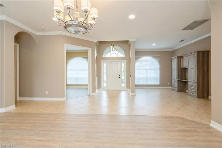 Formal dining area with built ins
