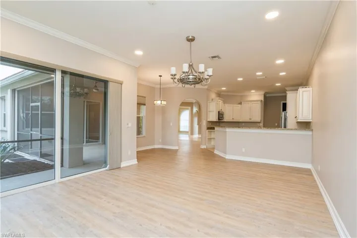 Family room with sliders to lanai