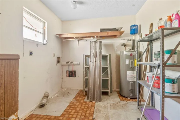 Utility room with water heater