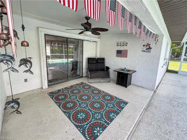 View of patio / terrace with ceiling fan
