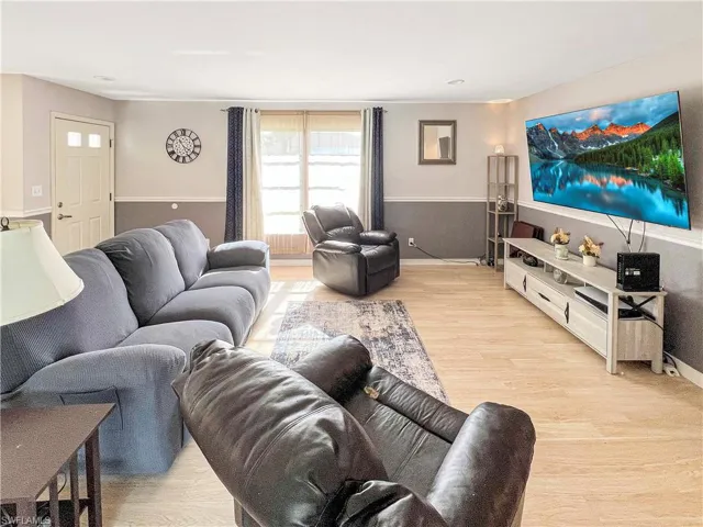 Living room featuring light wood-type flooring
