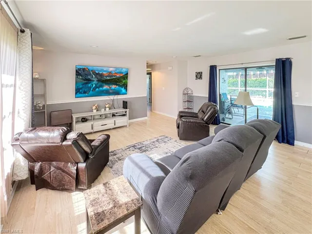 Living room featuring light wood-type flooring