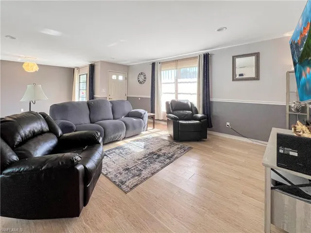 Living room featuring light wood-type flooring