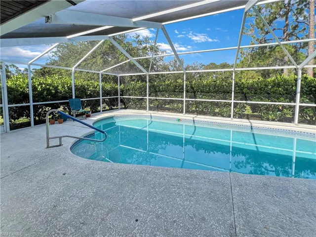 View of pool featuring a lanai and a patio