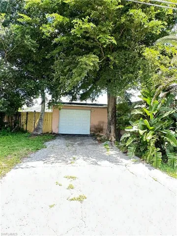Garage with driveway