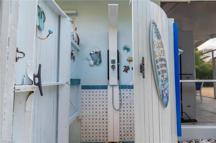 Out side pool shower