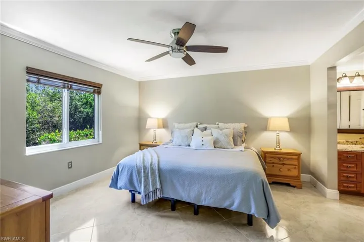 Peaceful Backyard View, Crown Molding, Wood Blinds