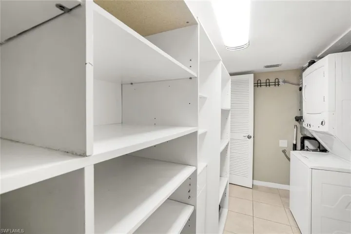 Custom Shelving Unit for Storage (Removable) & New GE Washer/Dryer