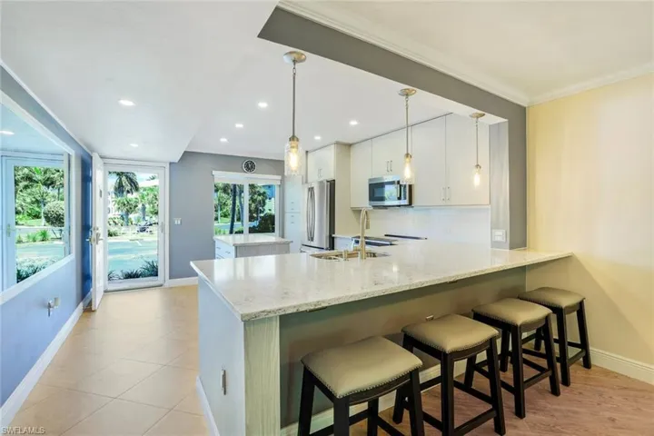 New Pendant Lighting & Bar Seating