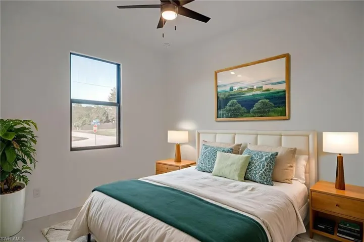 Bedroom featuring a ceiling fan