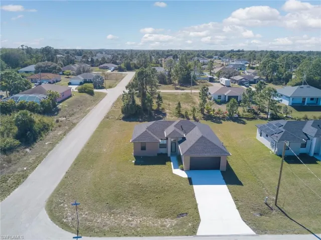 Aerial view of residential area