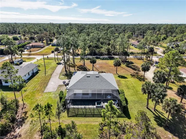 Rear Aerial Close-Up View of Home