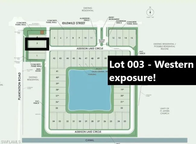 Site map: lot 3. Western lanai exposure