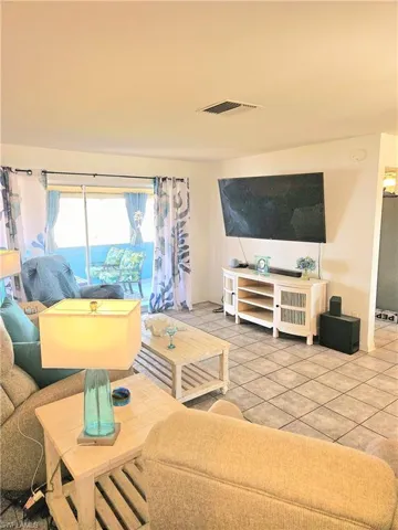 View of tiled living room