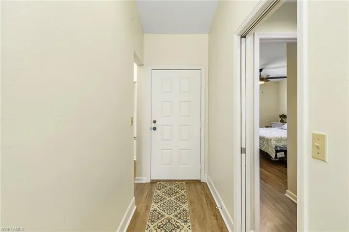 Interior of entry door.